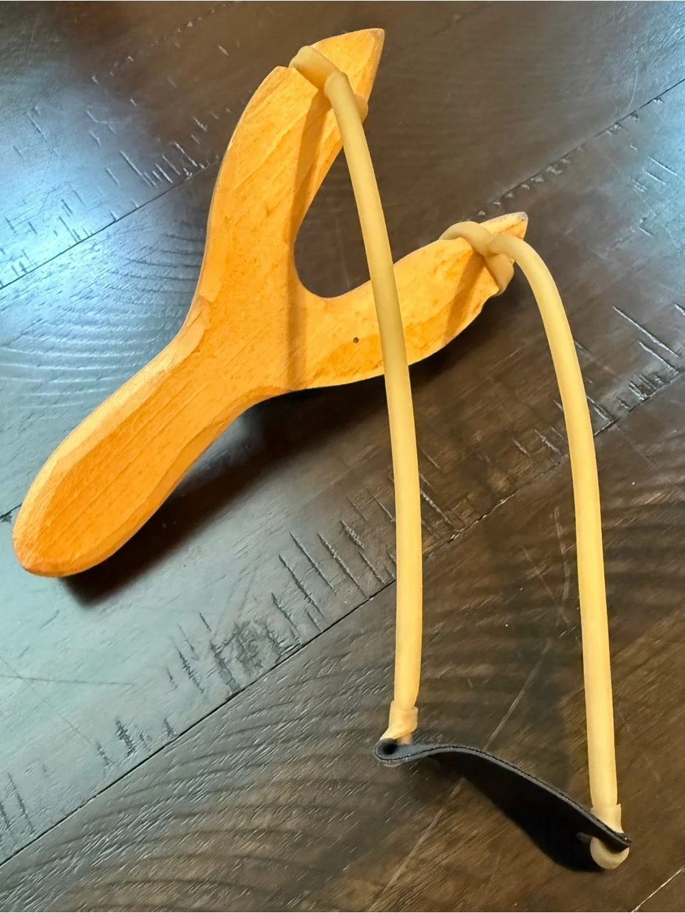 Handcrafted Yellow Wooden Bird Slingshot for kids or adults